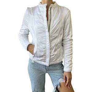 Marrakech Women’s Bomber Jacket White Cloud Quilted Sateen Soft Zipper NEW Small